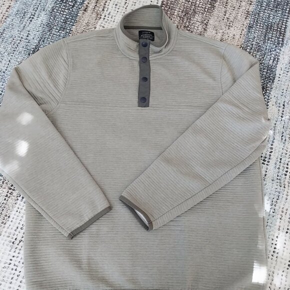 J. Crew Authentic Fleece 1/4 Button Pullover Men’s Large Polyester - Picture 1 of 6